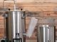 All-in-one electric homebrewing system with stainless steel kettle and grain basket